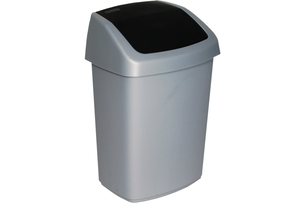 Afvalbak Swing 25L zilver/antraciet