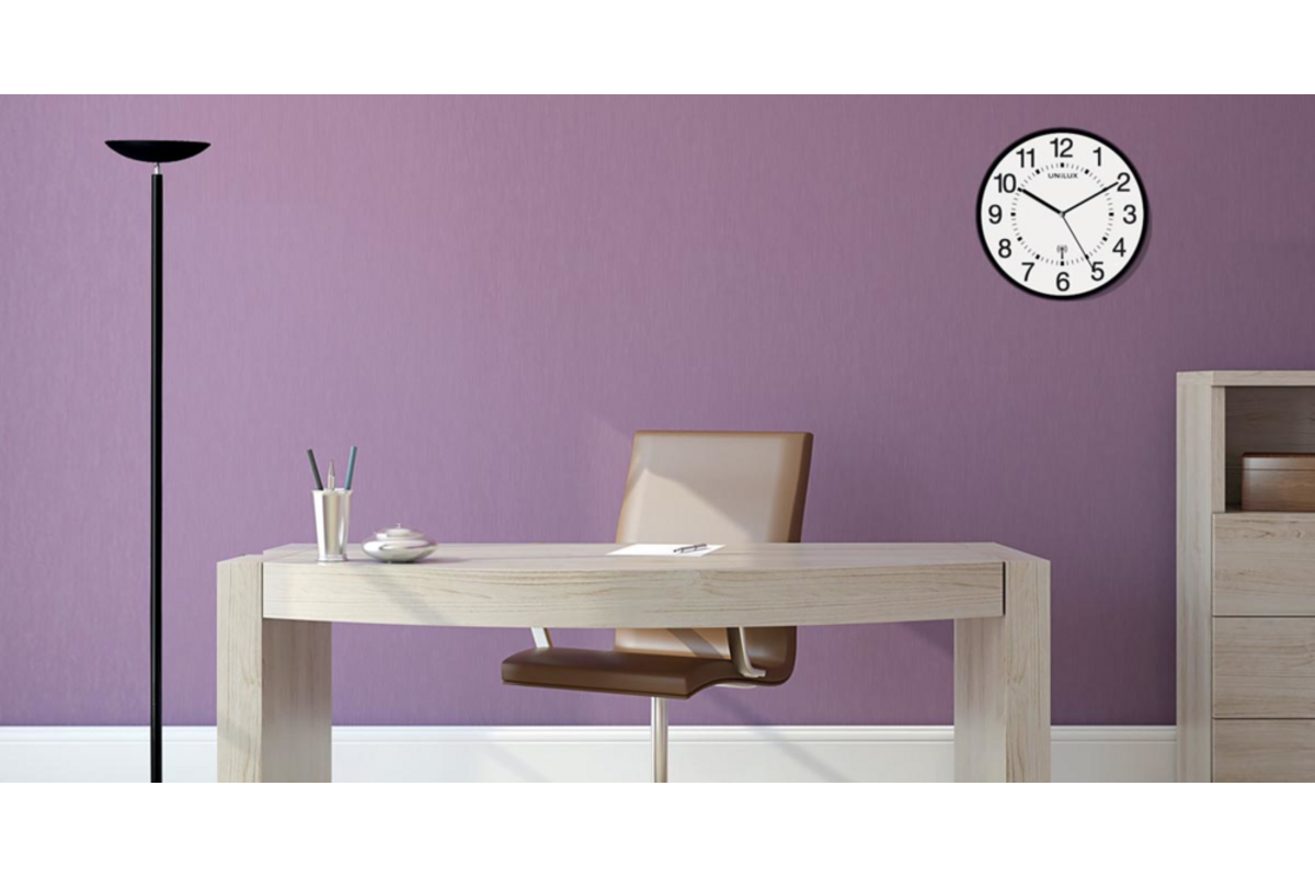 Wandklok Unilux wave radiogestuurd 30 cm zwart/wit