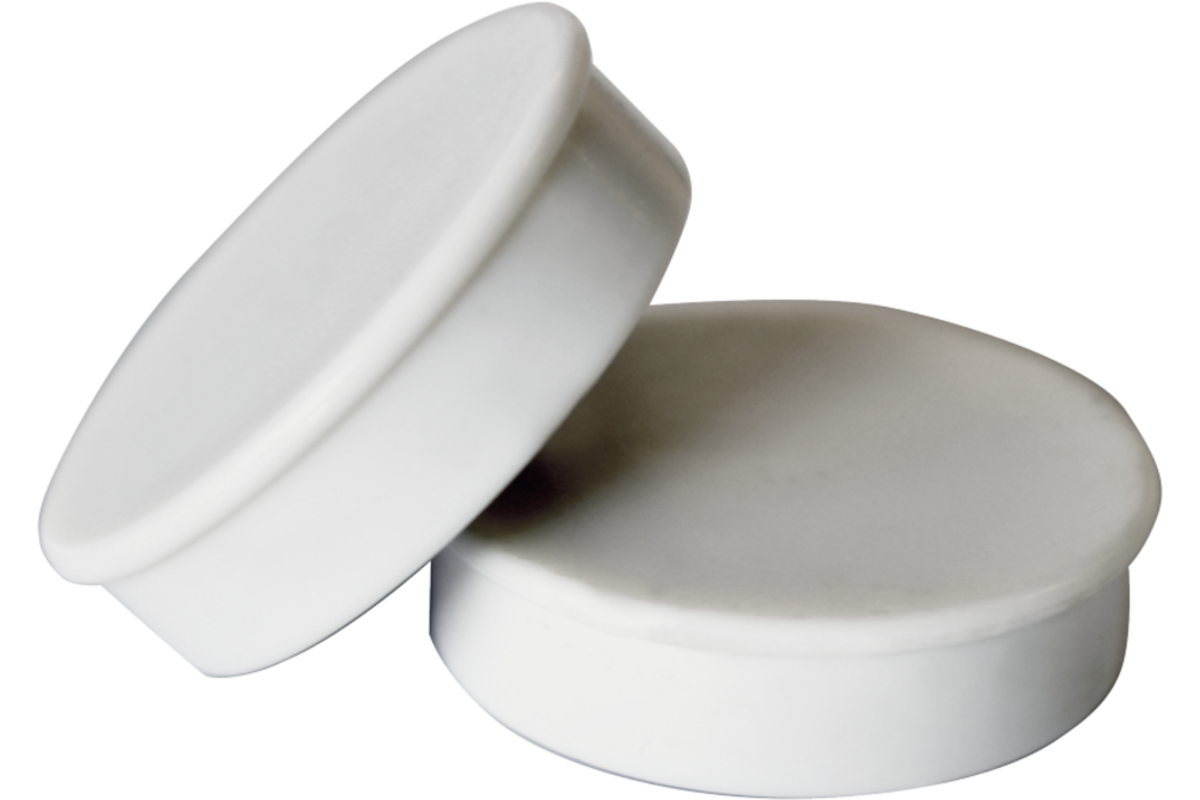Magneet wit 30 mm rond, 10 stuks