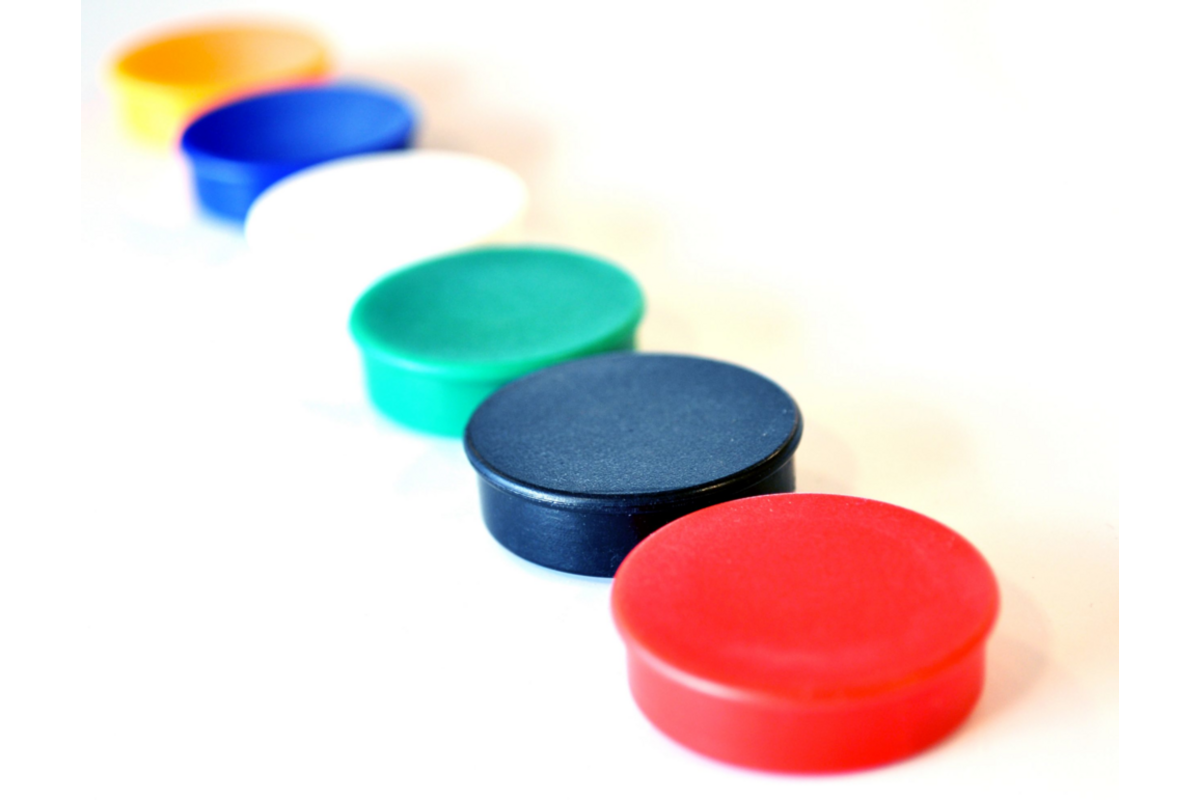 Magneet assorti 30 mm rond, 10 stuks