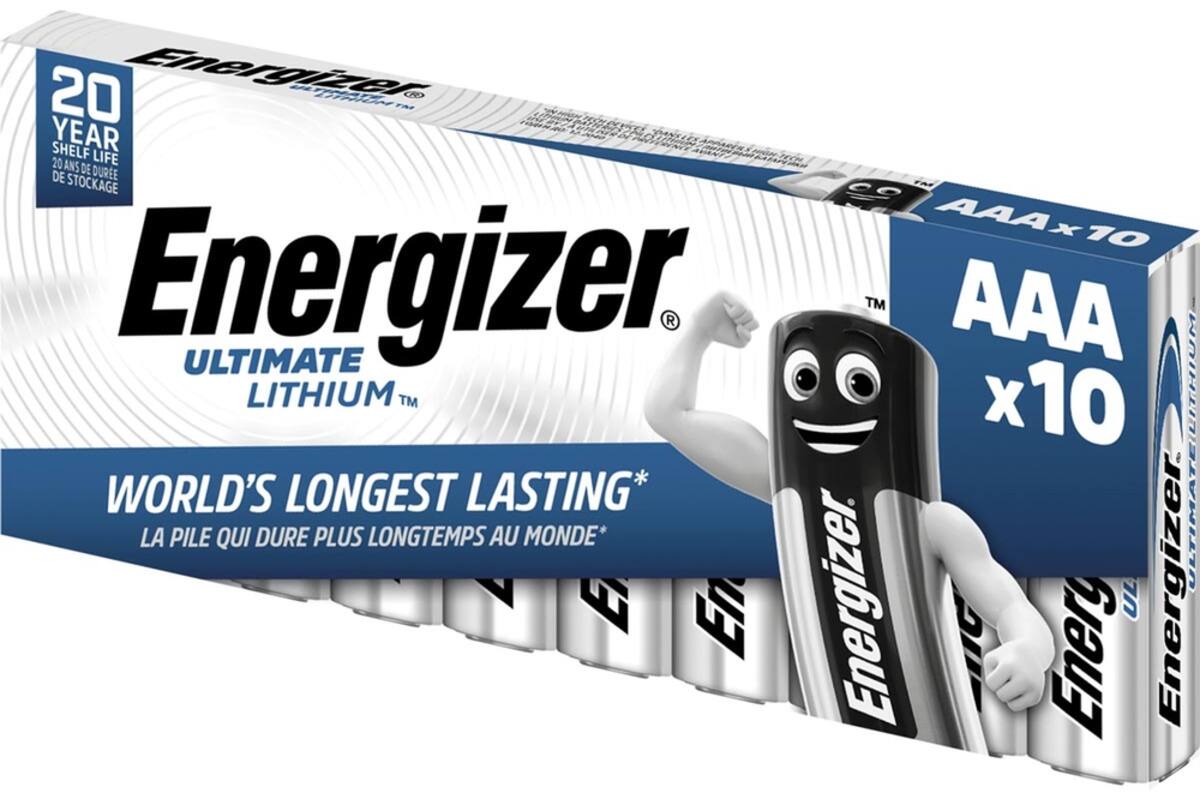 Batterijen Energizer Ultimate Lithium AAA/L92, pak van 10 stuks