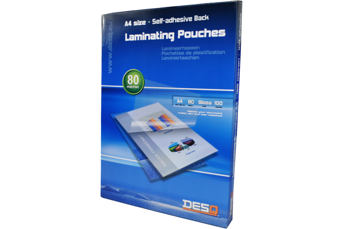 Lamineerhoes zelfklevende rug A4 80 micron glanzend 100 stuks