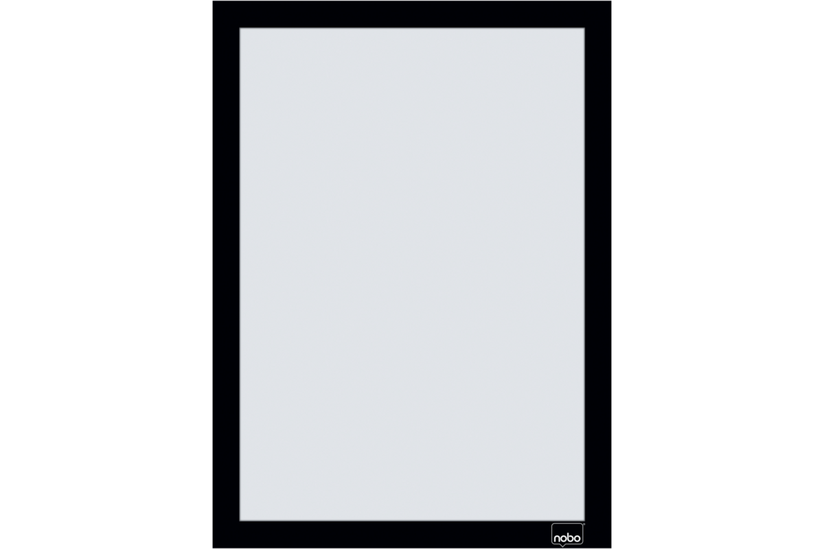 Posterframe Nobo Zelfklevende magnetische kader A4 zwart, set 2 stuks