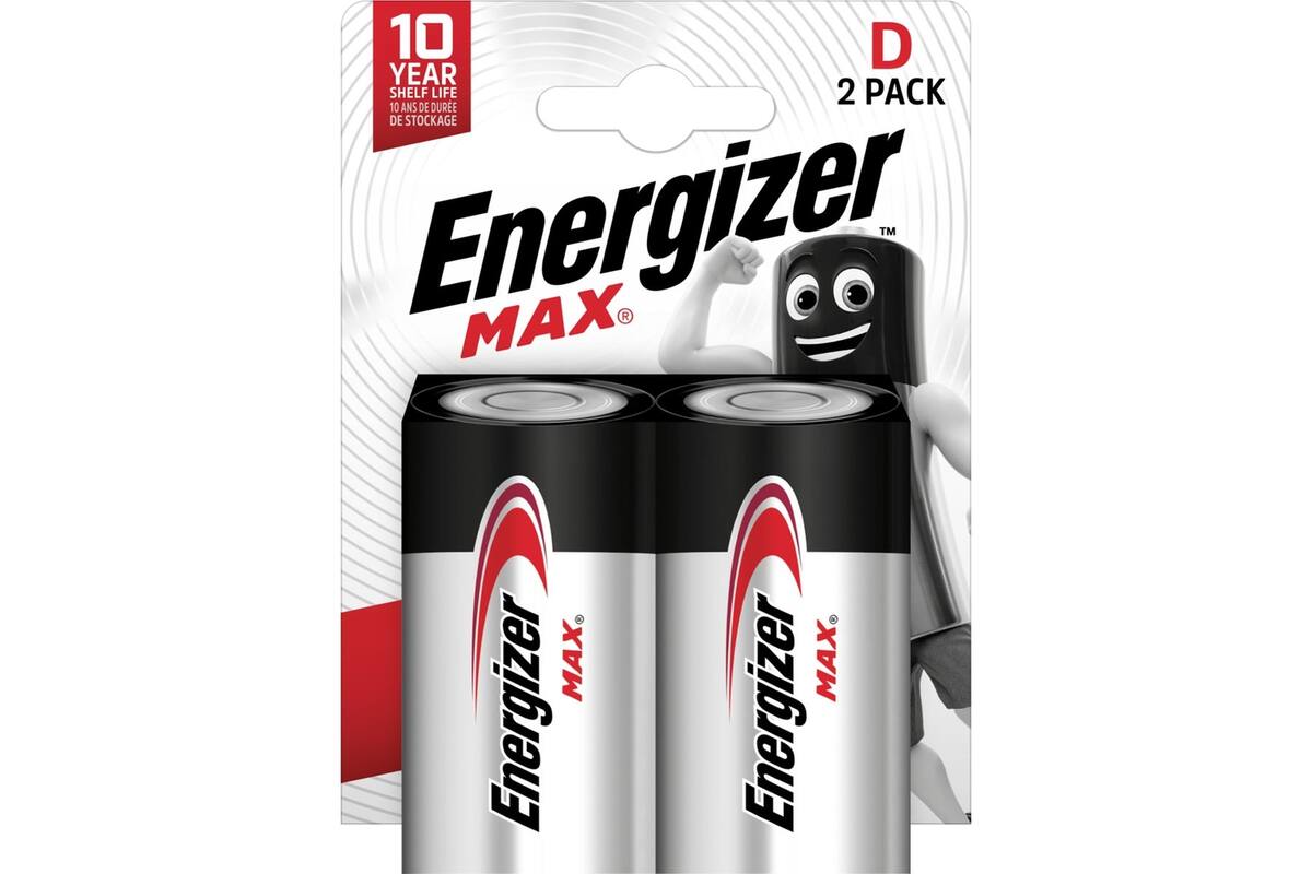 Batterijen Energizer type D LR20, 2 stuks