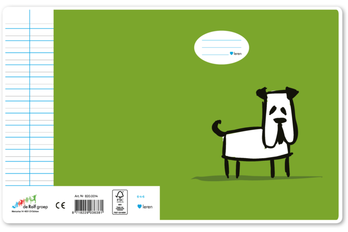 Schriften midicahiers 6-4-6, honden, 13,8 x 18 cm, 80 gr (25 stuks)