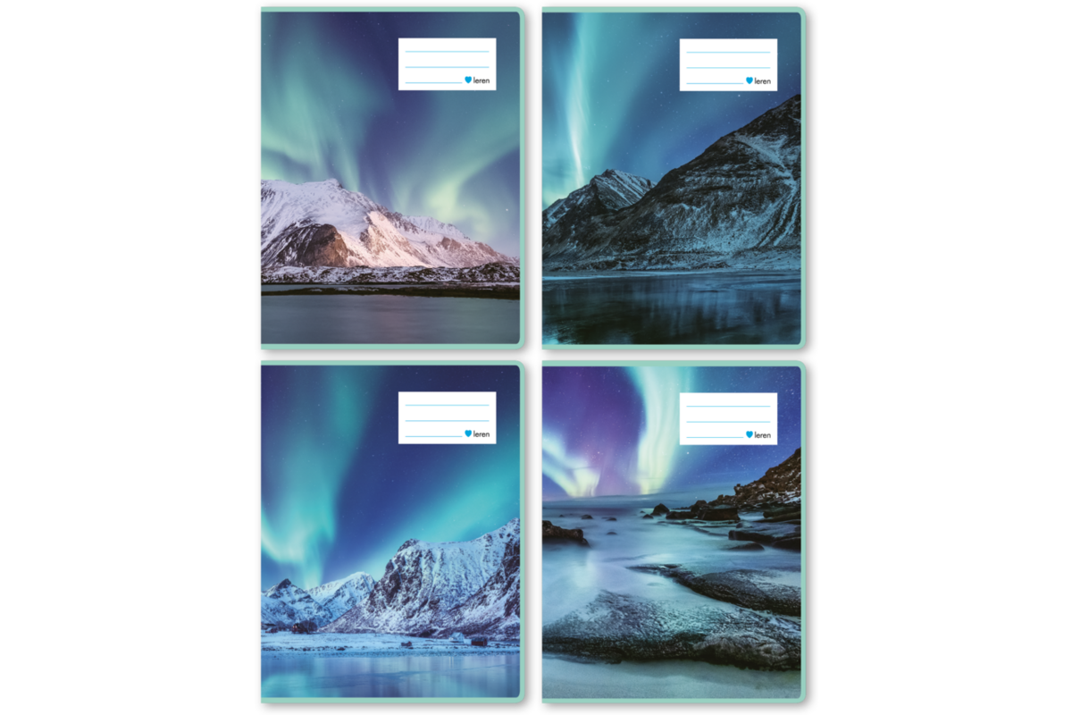 Schriften 24 lijnen, noorderlicht, 16,5 x 21 cm, 80 gr (25 stuks)