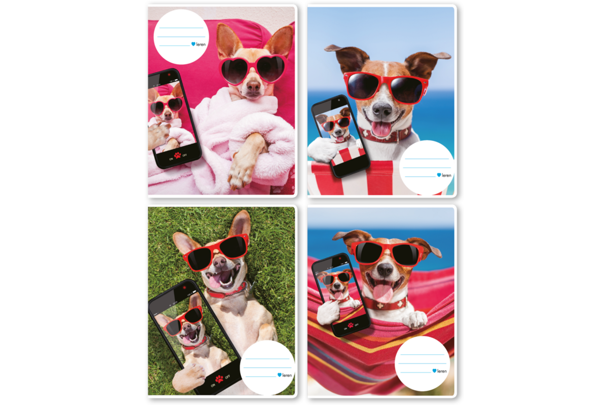 Schriften 24-2,5, selfie hond, 16,5 x 21 cm, 80 gr (25 stuks)