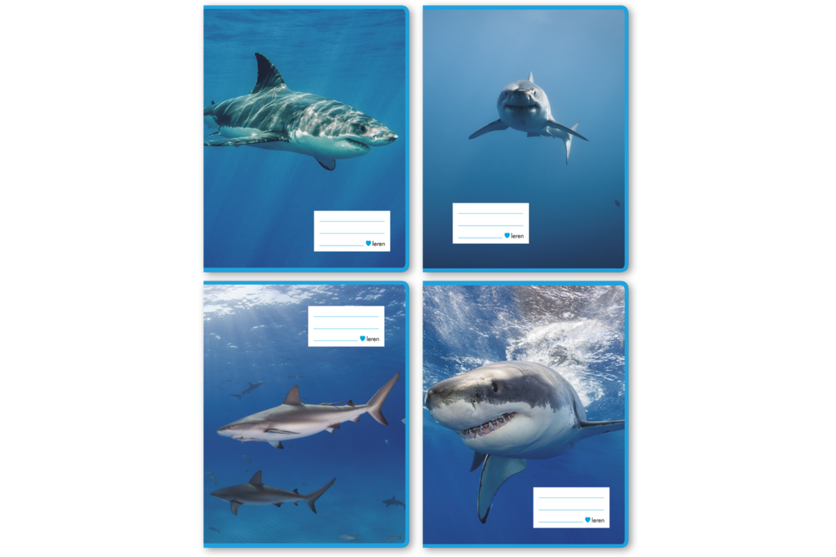 Schriften commerciaal 4x7,5 mm, haaien, 16,5 x 21 cm, 80 gr (25 stuks)