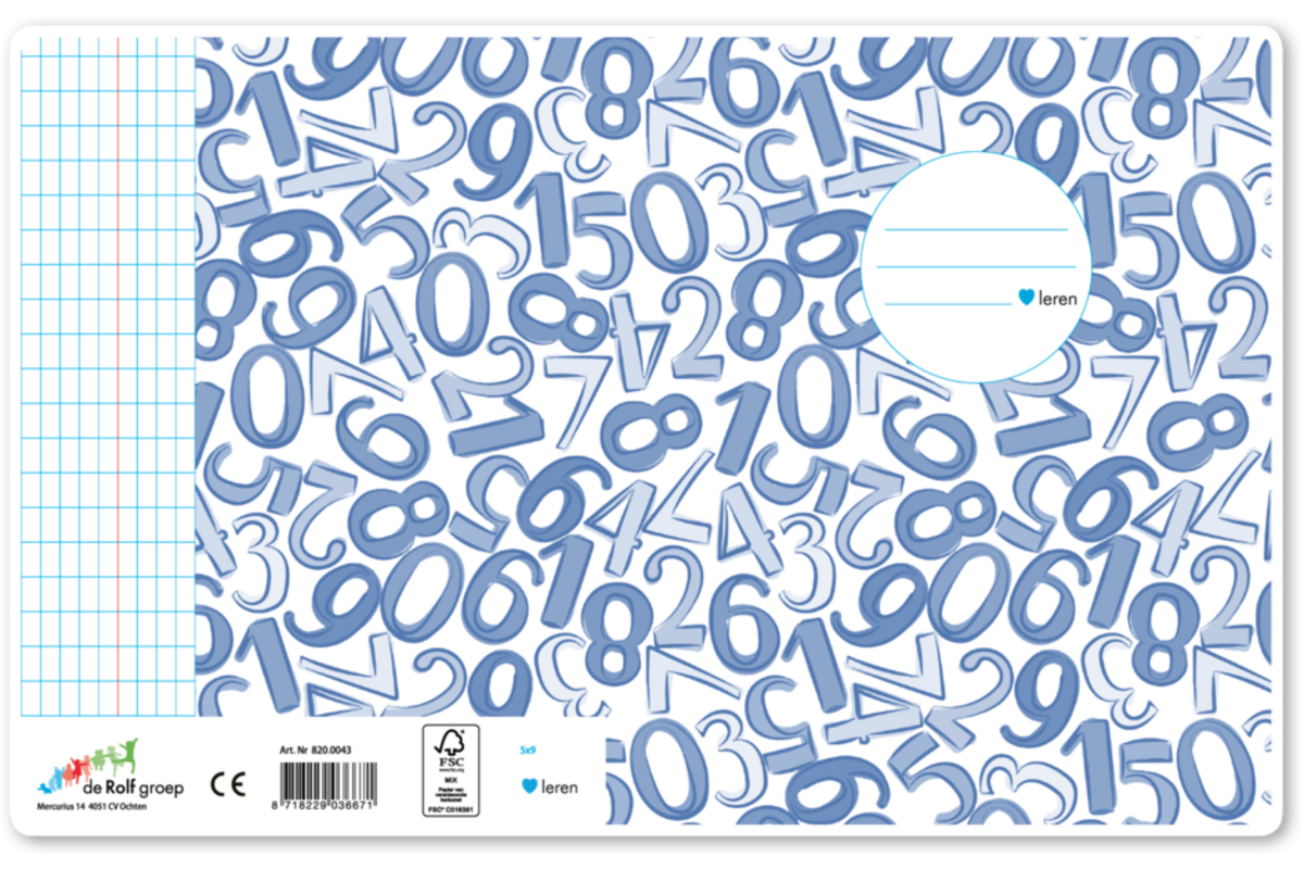 Schriften ruit 5x9 mm, cijfers, 16,5 x 21 cm, 80 gr