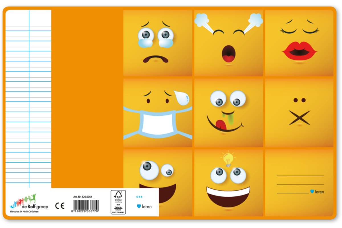 Schriften 6-4-6, emoji, 16,5 x 21 cm, 80 gr (25 stuks)