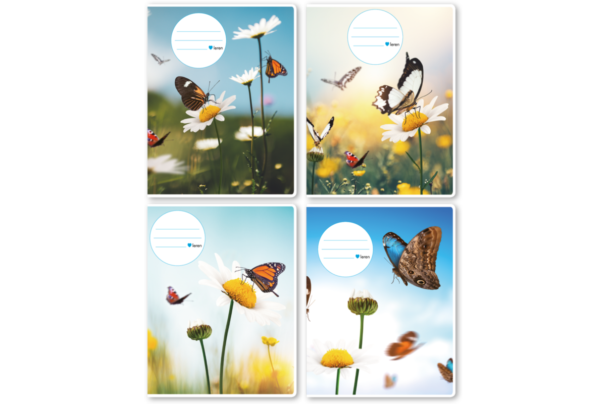 Schriften 7,5-5-7,5, vlinders, 16,5 x 21 cm, 80 gr