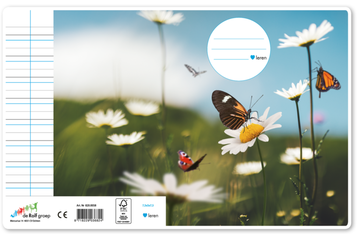 Schriften 7,5-5-7,5, vlinders, 16,5 x 21 cm, 80 gr