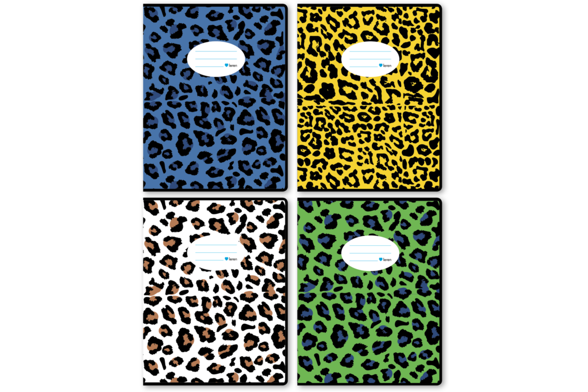 Schriften blanco, dieren patroon, 16,5 x 21 cm, 80 gr
