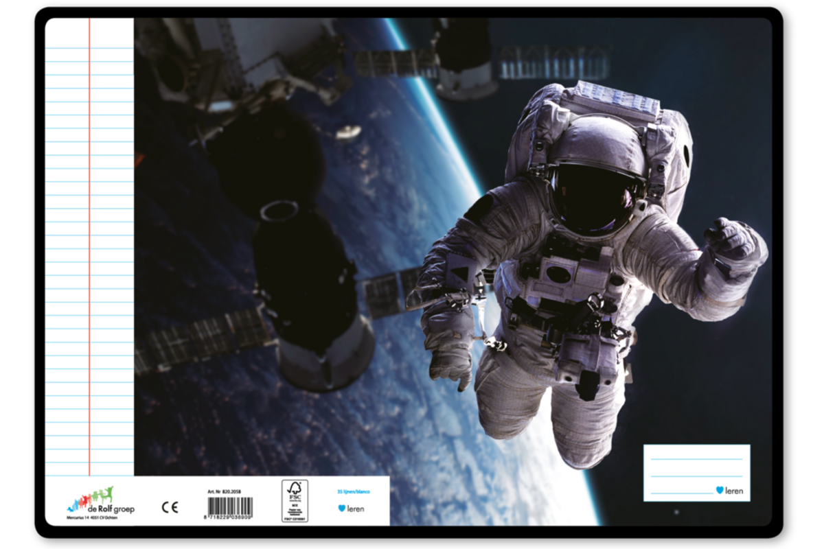Projectschriften 35 lijnen/blanco, astronaut, 21 x 29,7 cm (A4), 70 gr (25 stuks)