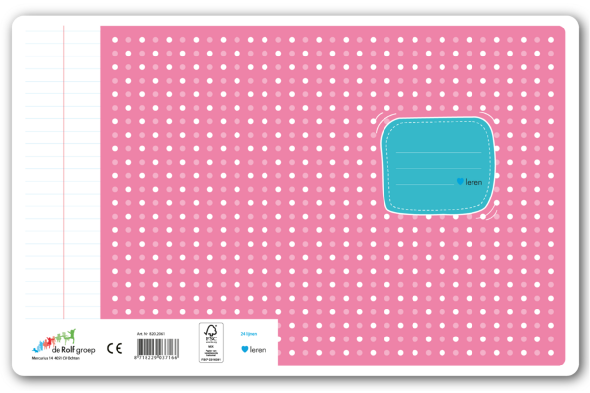 Schriften 24 lijnen, kleurenfestijn, 16,5 x 21 cm, 80 gr (25 stuks)