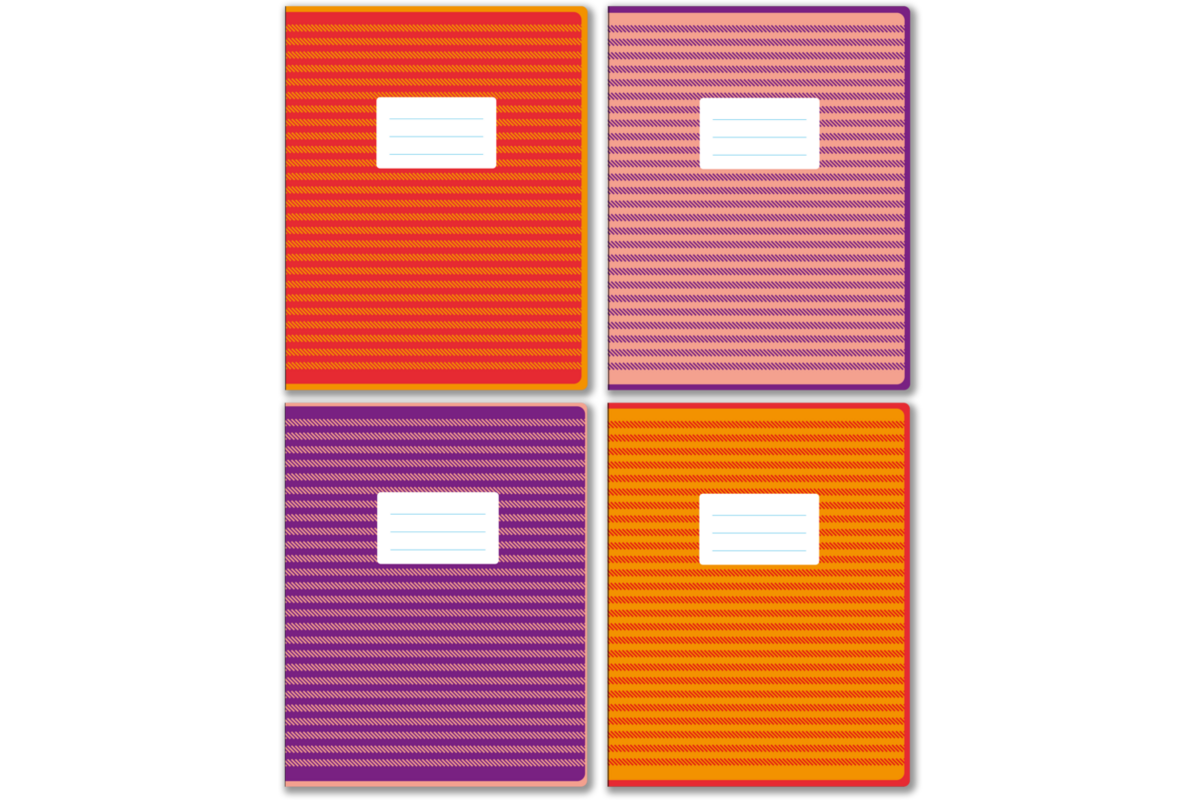 Schriften 24 lijnen, kleurenpalet, 16,5 x 21 cm, 80 gr (25 stuks)