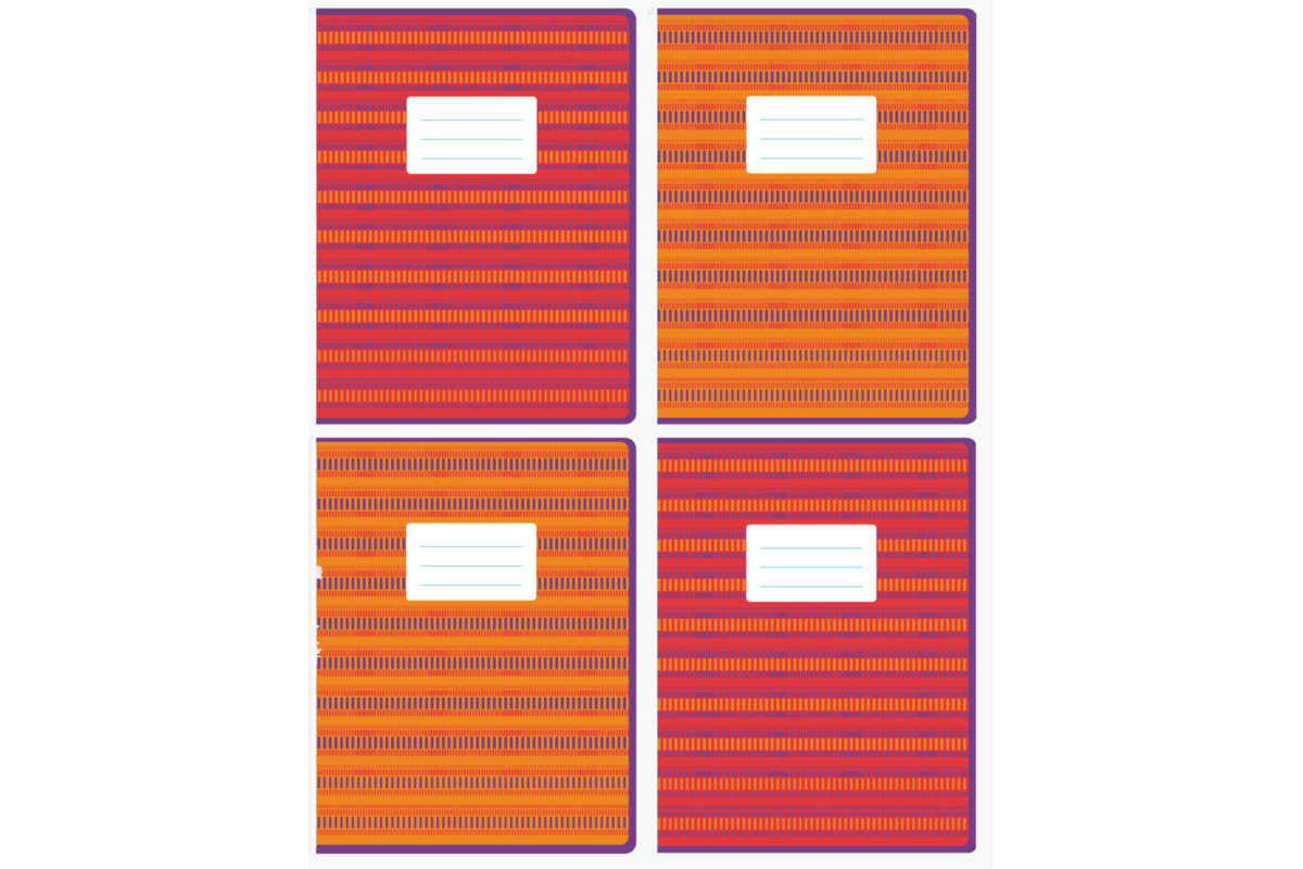 Schriften 4-4-4, kleurenpalet, 16,5 x 21 cm, 80 gr (25 stuks)