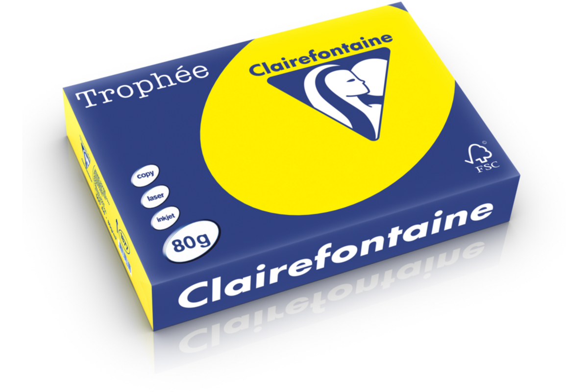 Kopieerpapier A4 goud-/zonnebloemgeel FSC houtvrij 500 vel, 80 grs.