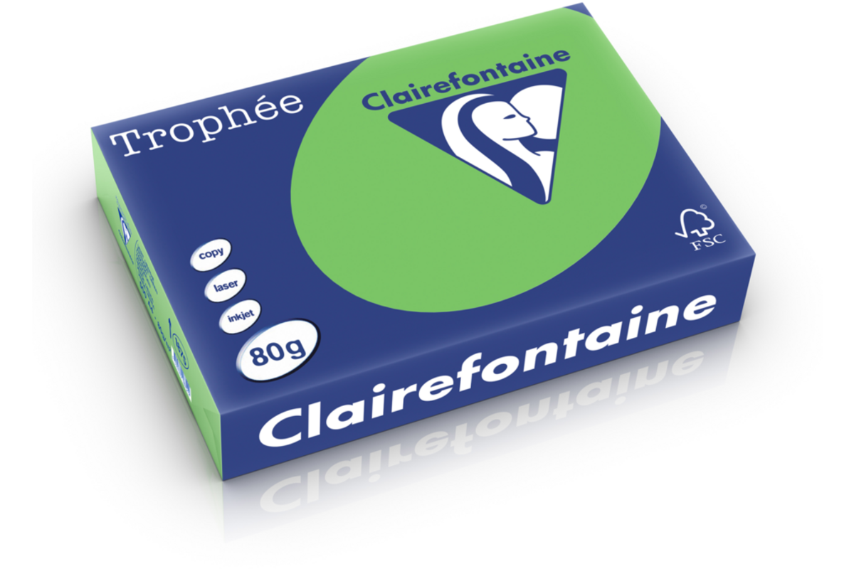Kopieerpapier A4  lente-/grasgroen FSC houtvrij 500 vel, 80 grs.