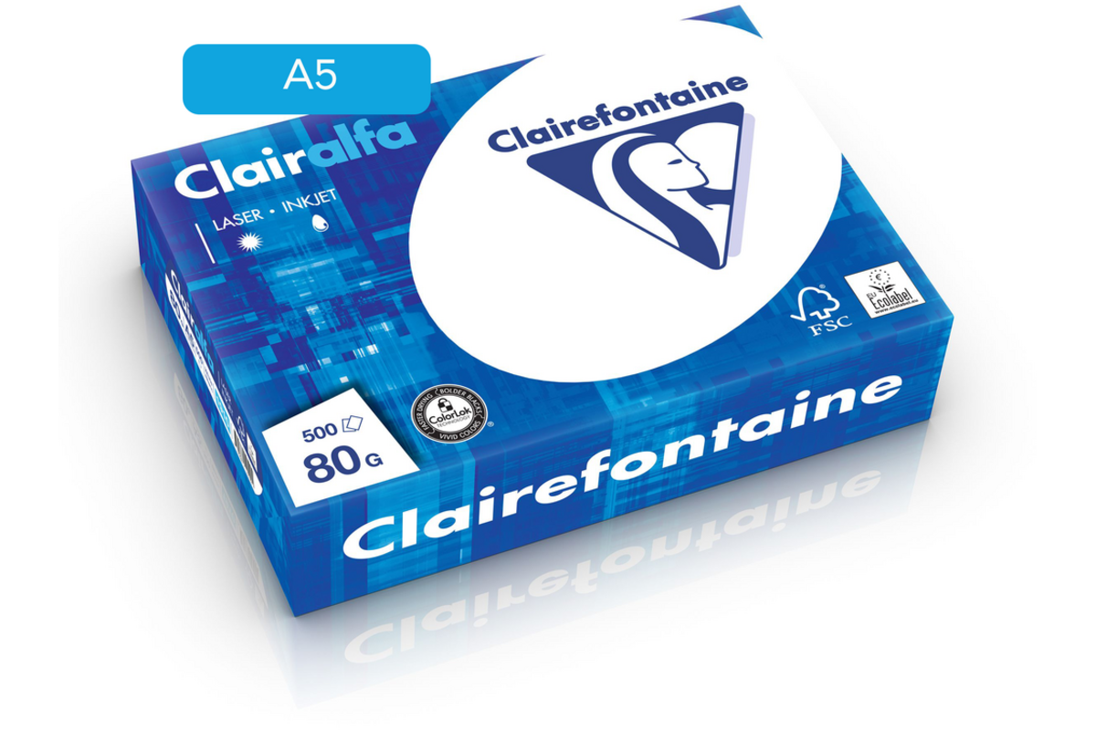 Kopieerpapier A5 Clairalfa 500 vel, 80 grs.