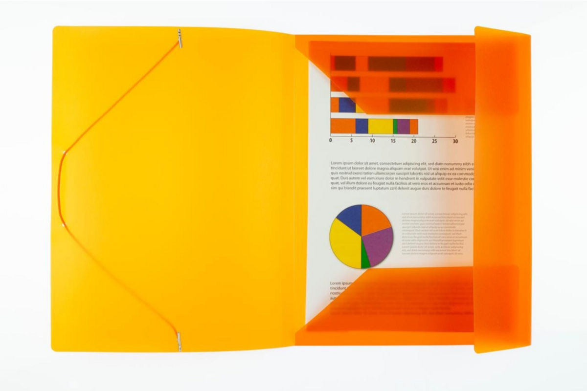 Elastomap A4 PP transparant oranje