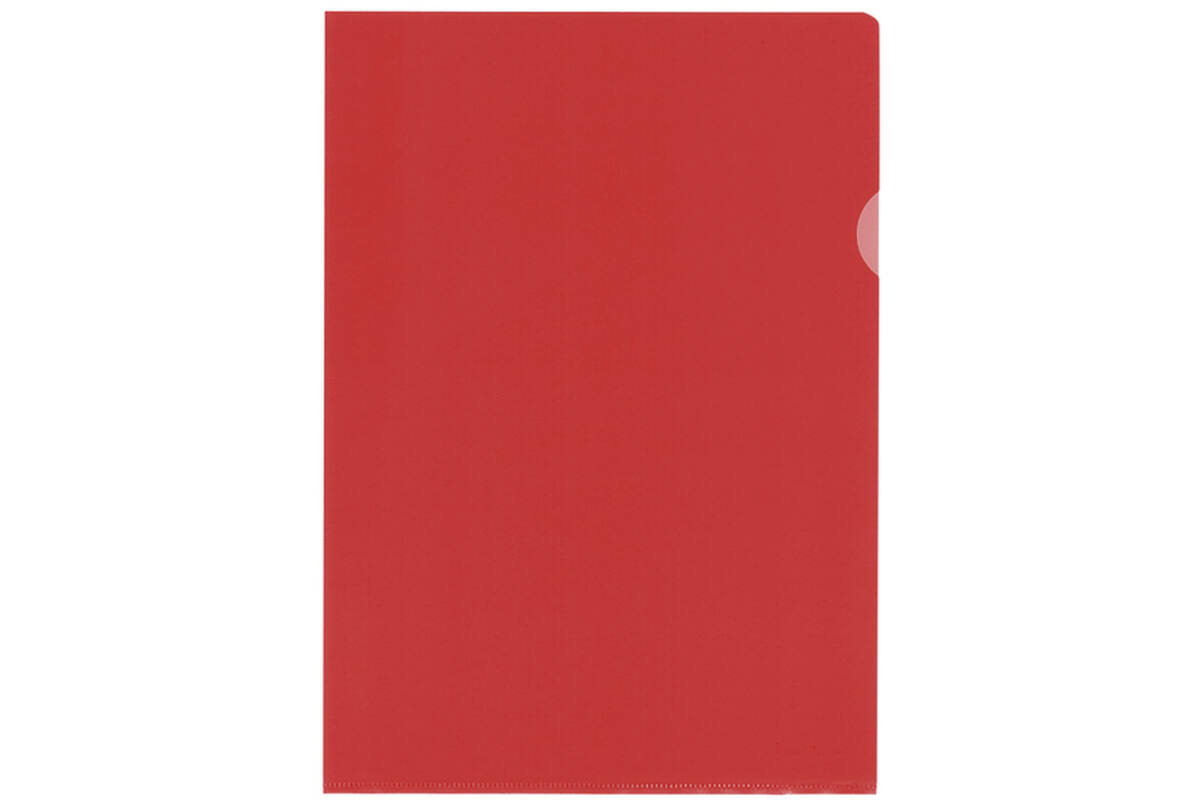 L-map A4 120 mu transparant rood, 10 stuks