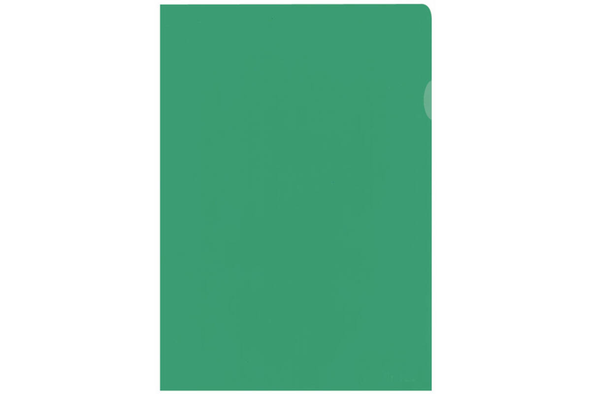 L-map A4 120 mu transparant groen, 10 stuks