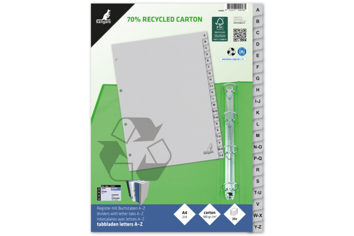 Tabbladen ECO A4 letters 23-rings 20-delig