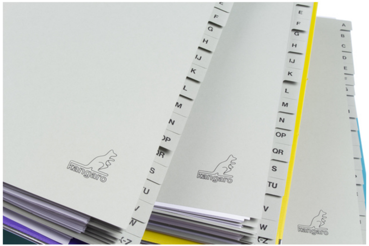 Tabbladen ECO A4 letters 23-rings 20-delig