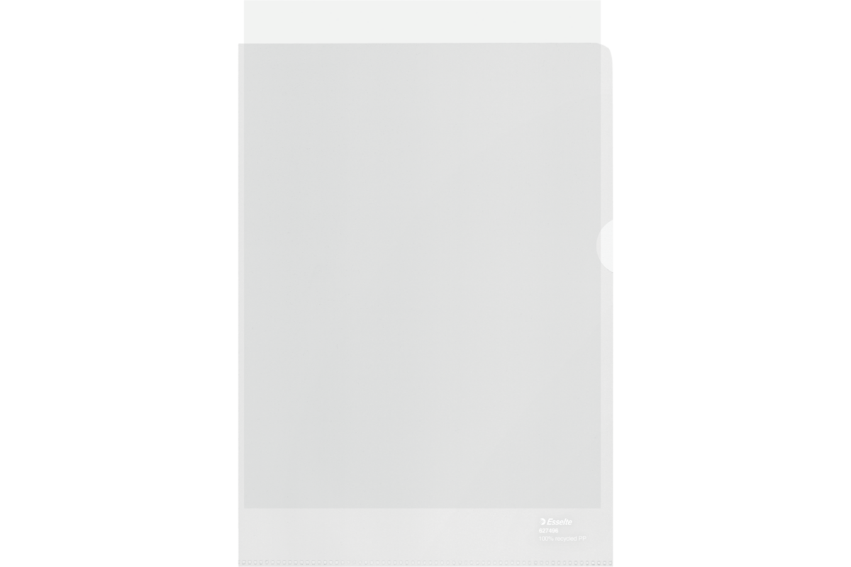 Transparantmap L-model Esselte Recycled PP A4 100µ set van 100 stuks