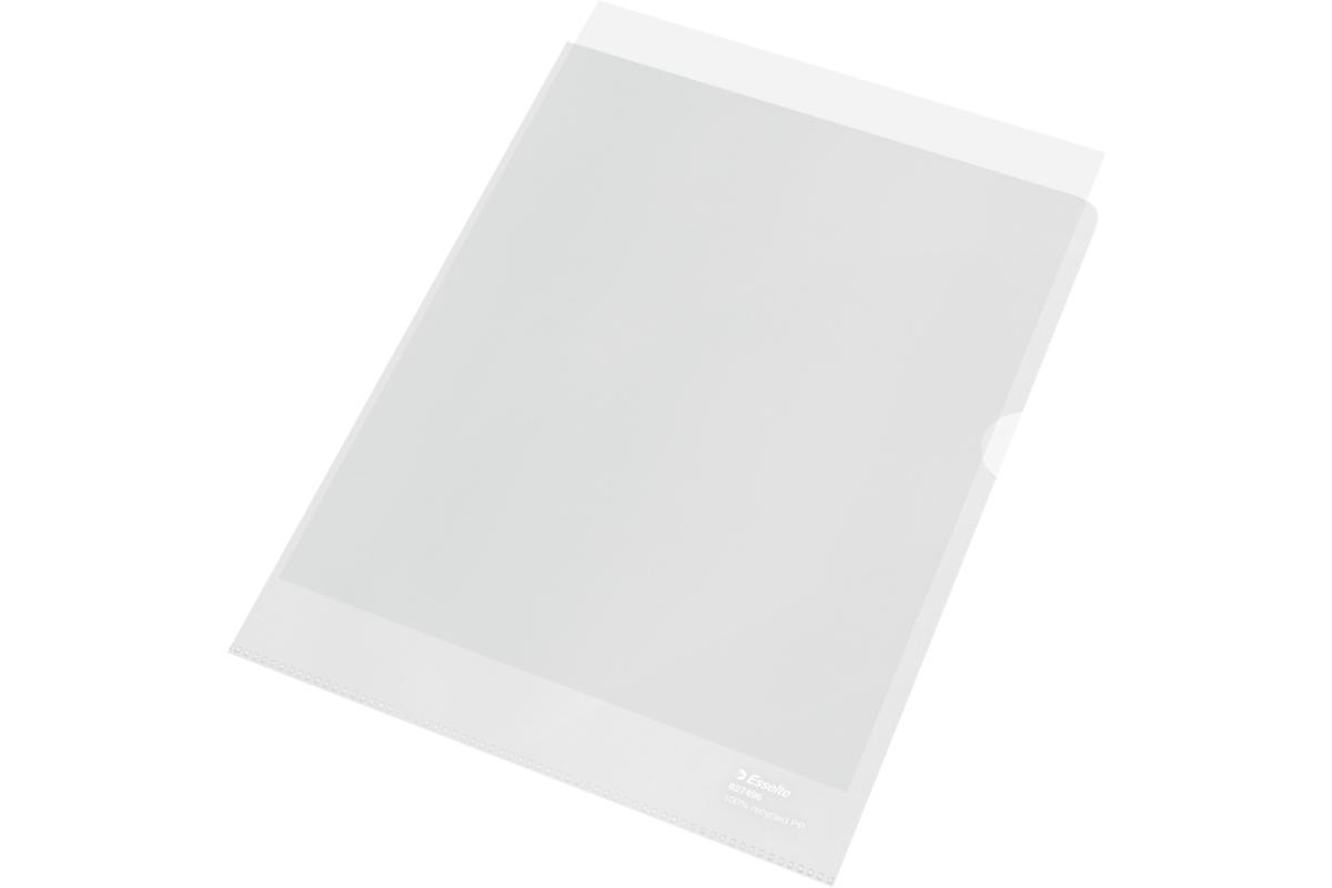 Transparantmap L-model Esselte Recycled PP A4 100µ set van 100 stuks