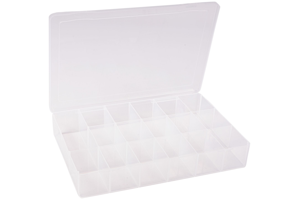 Opbergbox 17 vak met deksel transparant