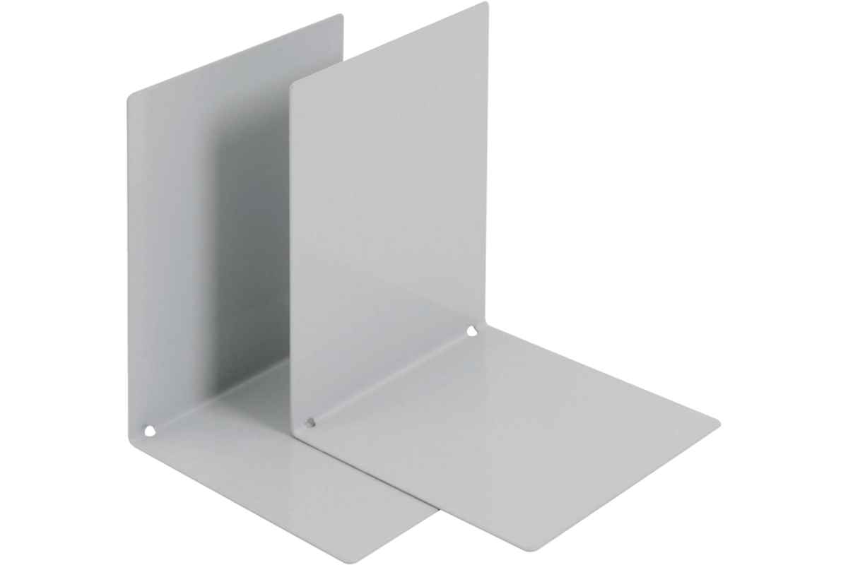 Boekensteun metaal 120 x 120 x 160 mm grijs, per set