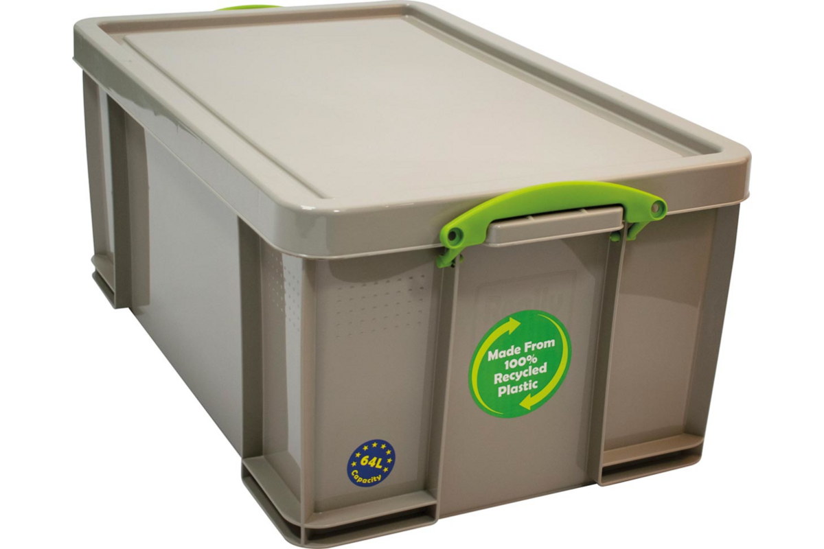 Opbergbox gerecycled grijs 71 x 44 x 31 cm (l x b x h), 64 liter