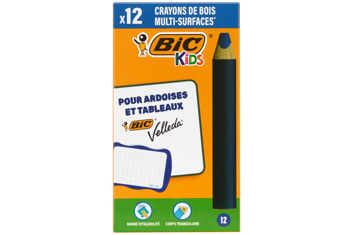 Whiteboard potloden BIC Multi surface blauw, 12 stuks