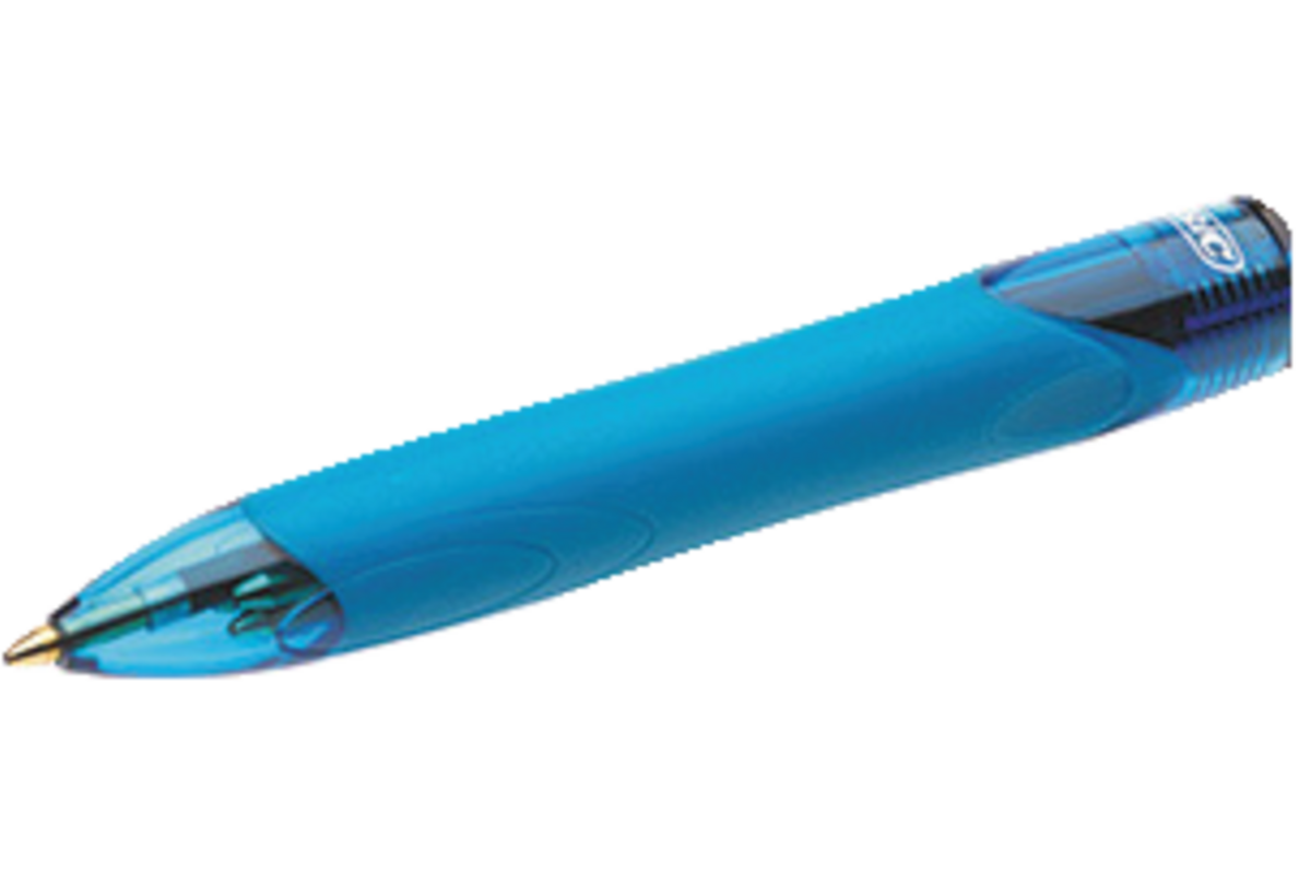 Pen BIC 4 kleuren grip medium assorti, set van 12 stuks