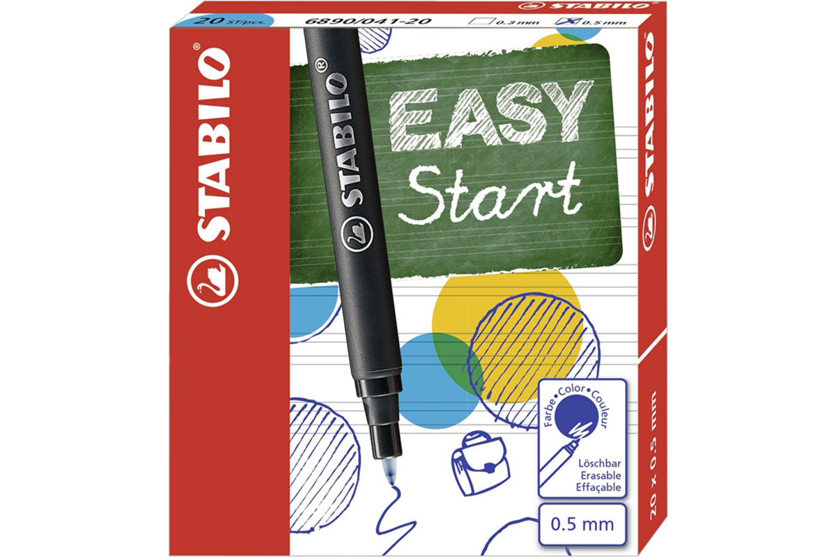 Rollerpen vulling STABILO EASYoriginal 0.5 mm blauw, 20 stuks