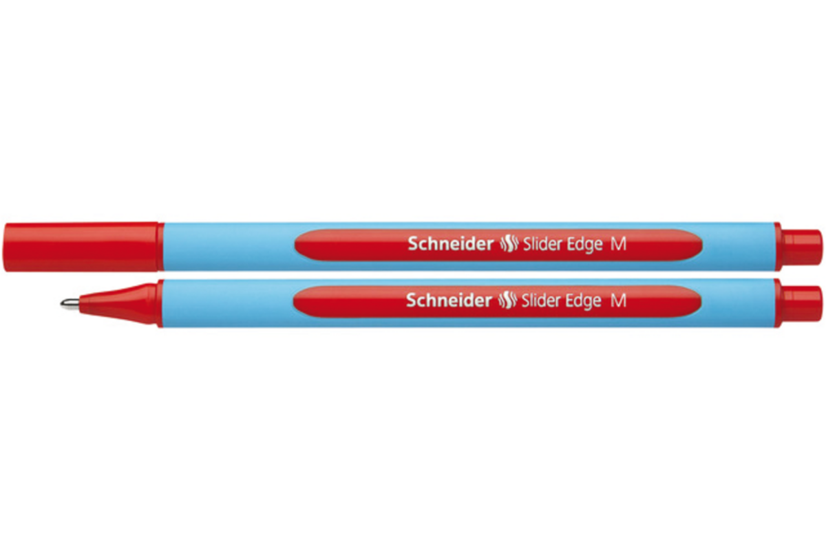Balpen Schneider Slider Edge rood M-Punt, set van 10 stuks