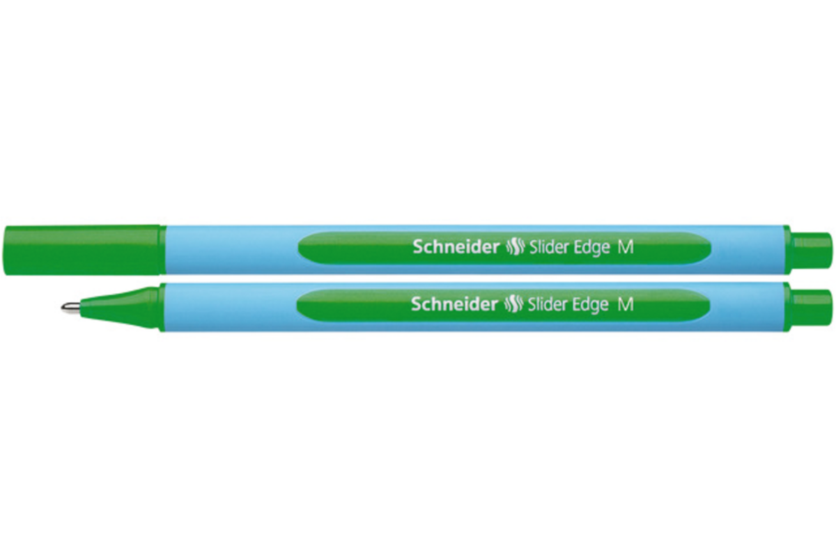 Balpen Schneider Slider Edge groen M-Punt, set van 10 stuks