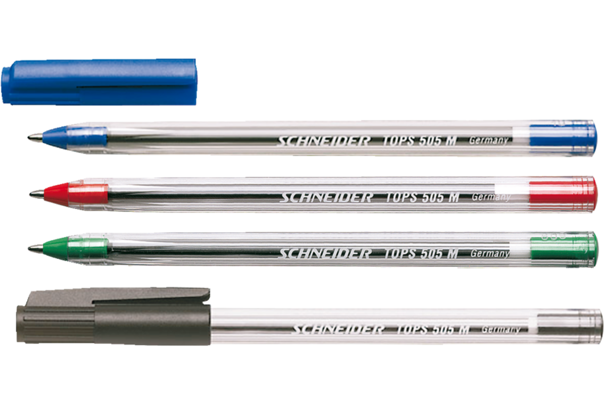 Balpen Schneider tops medium transparant zwart