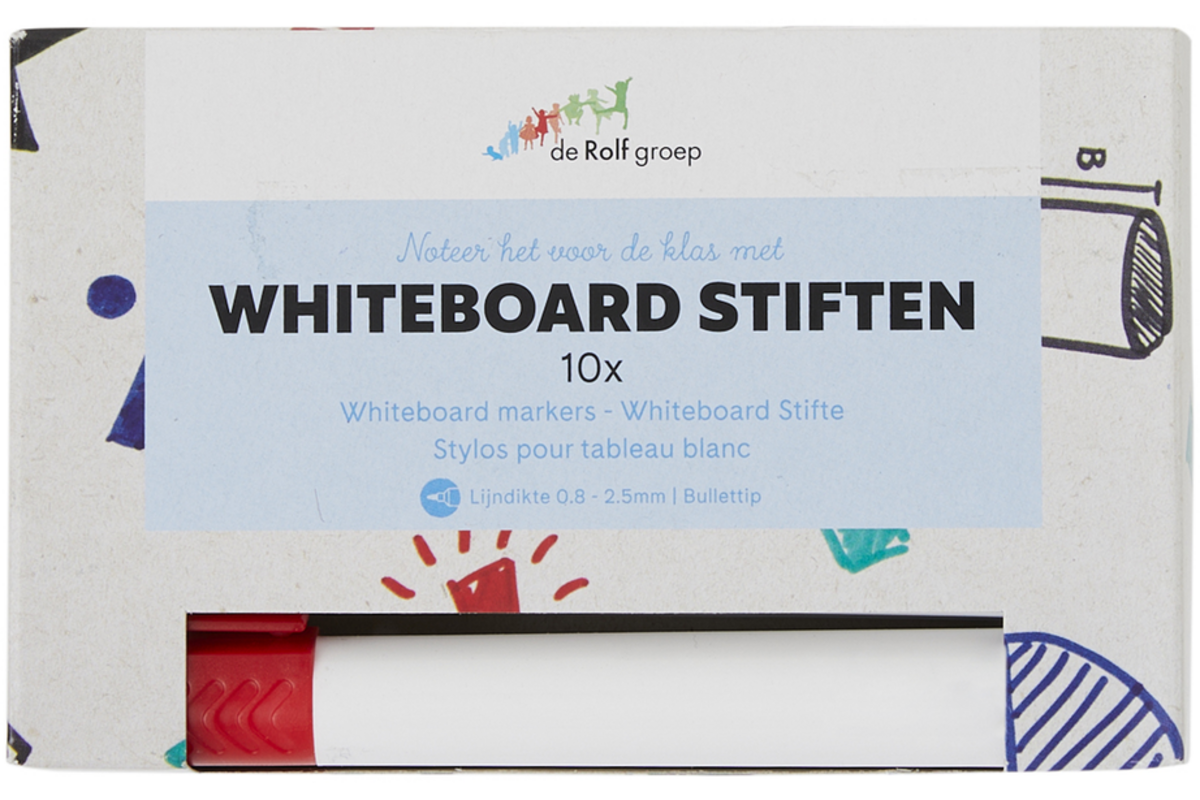 Whiteboardstiften | de Rolf groep | 5 mm rood, 10 stuks