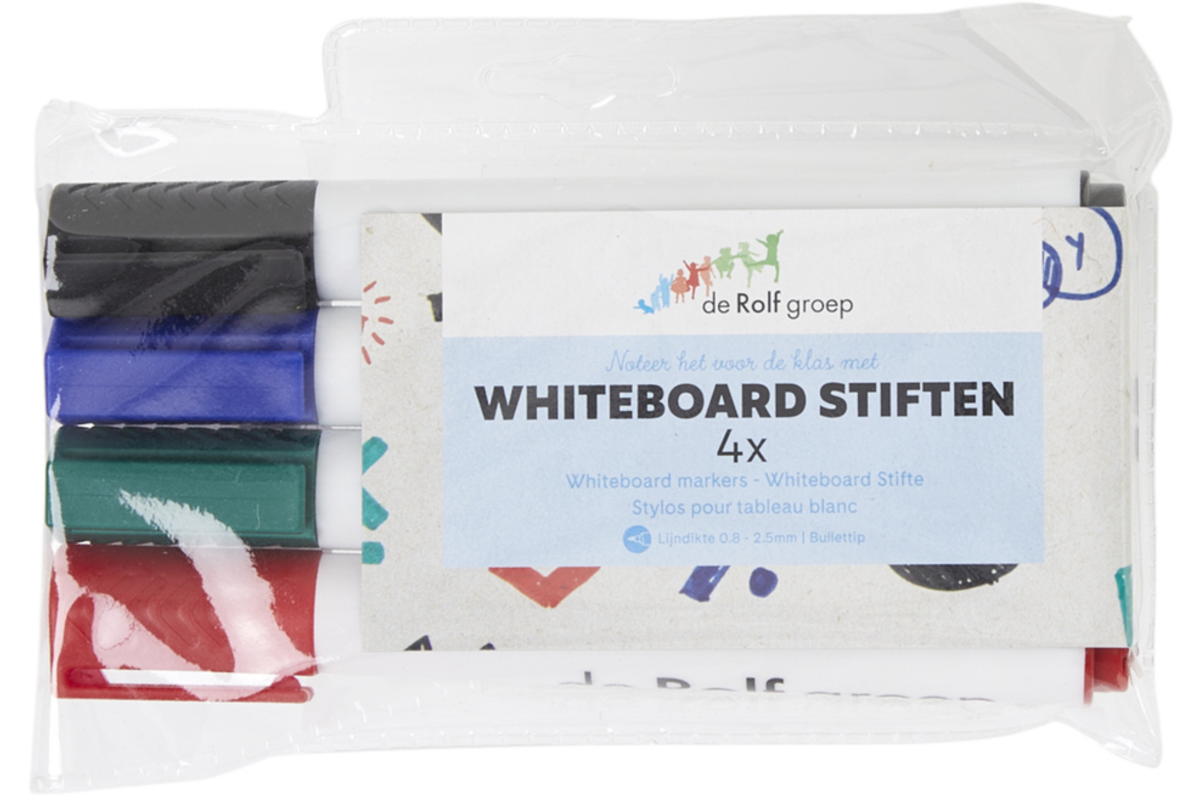 Whiteboardstiften | de Rolf groep | 5 mm assorti, 4 stuks