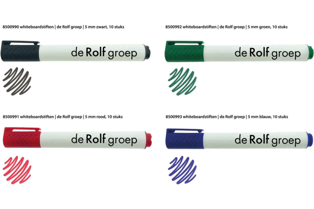 Whiteboardstiften | de Rolf groep | 5 mm assorti, 4 stuks