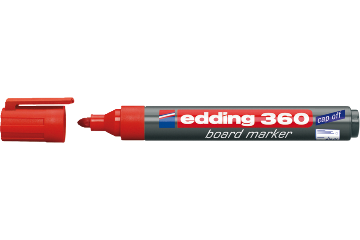 Whiteboardstift edding 360 1.5-3 mm rood, 10 stuks