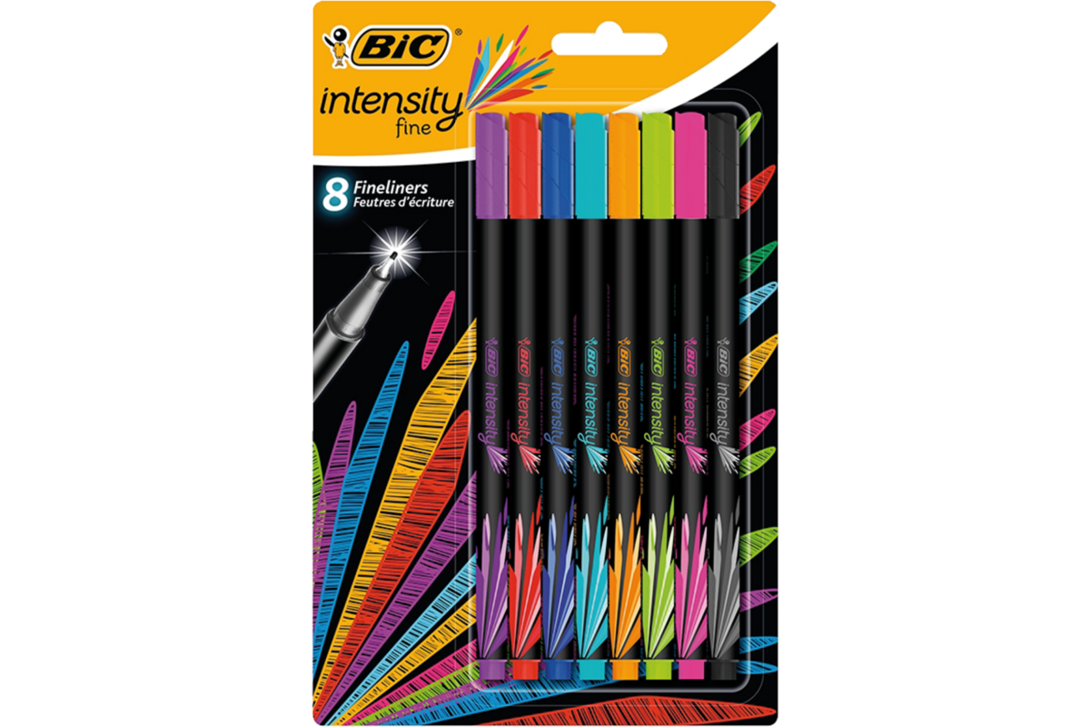 Fineliner BIC Intensity assortiment van 8 stuks