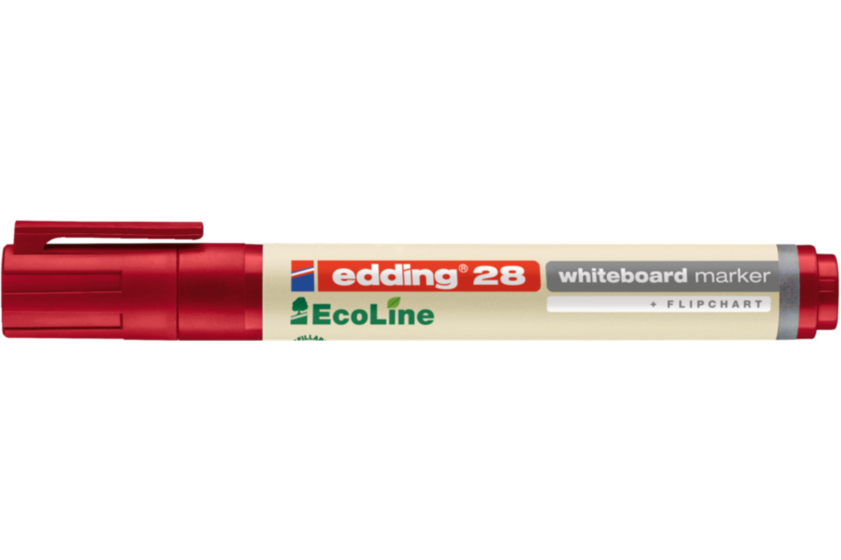 Whiteboardstiften edding e-28 Ecoline rood, 10 stuks