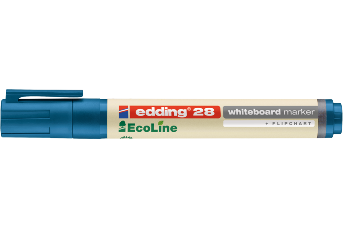 Whiteboardstiften edding e-28 Ecoline blauw, 10 stuks
