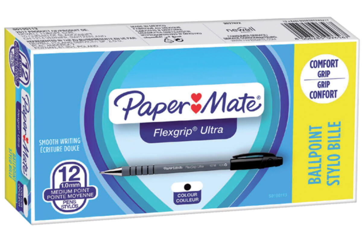 Balpen Papermate Flexgrip medium zwart