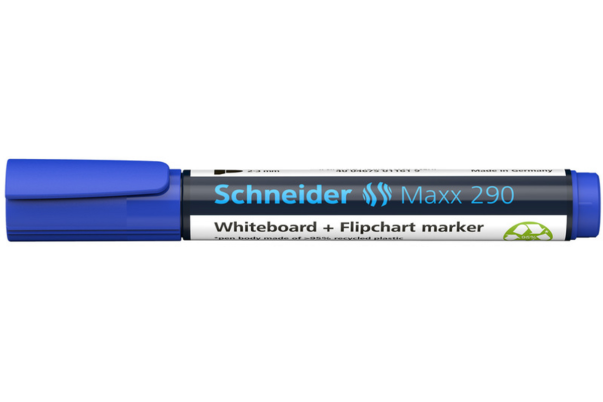 Whiteboardstift Schneider Maxx 290 ronde punt navulbaar blauw