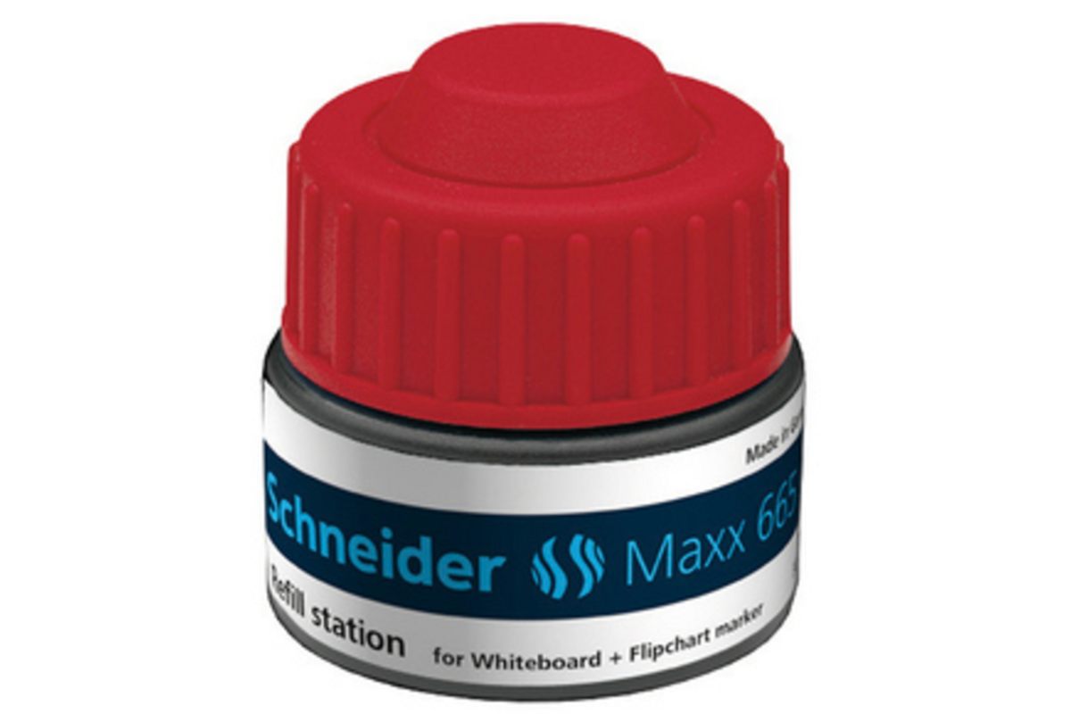Navulinkt Schneider 665 voor Maxx 290 en 293 30ml rood